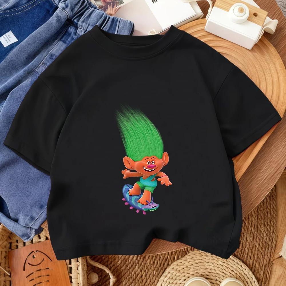 Summer Casual Boys Girls Tee Trolls Kawaii Design Kids Street Style Fashion 3-14 Age