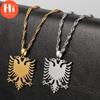 Hi Stainless Steel Albanian Eagle Necklace Women Men Unisex Chain Necklaces Mystery Gifts For Kids