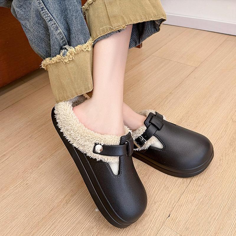 Модные Новые Водонепроницаемые ЕВА Комнатные Уличные Тапочки Для Женщин Зимняя Теплая Обувь Толстая Подошва Мягкий Плюш Женские Домашние Повседневные Тапочки