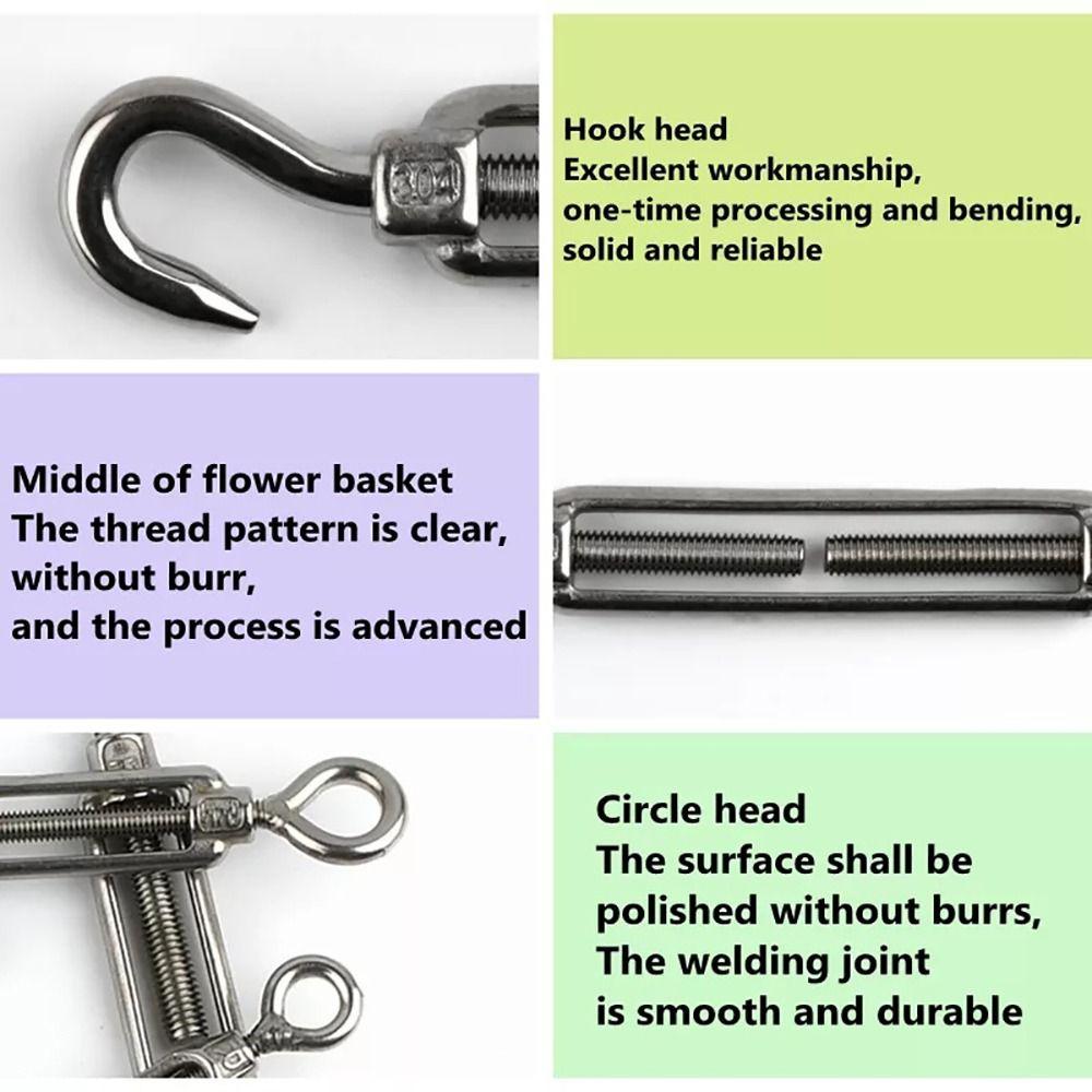 1 шт. крюки и проушины стяжка натяжитель троса M4/M5/M6/M8 304 нержавеющая сталь натяжное устройство линия регулируемая Oc Oo Cc тип