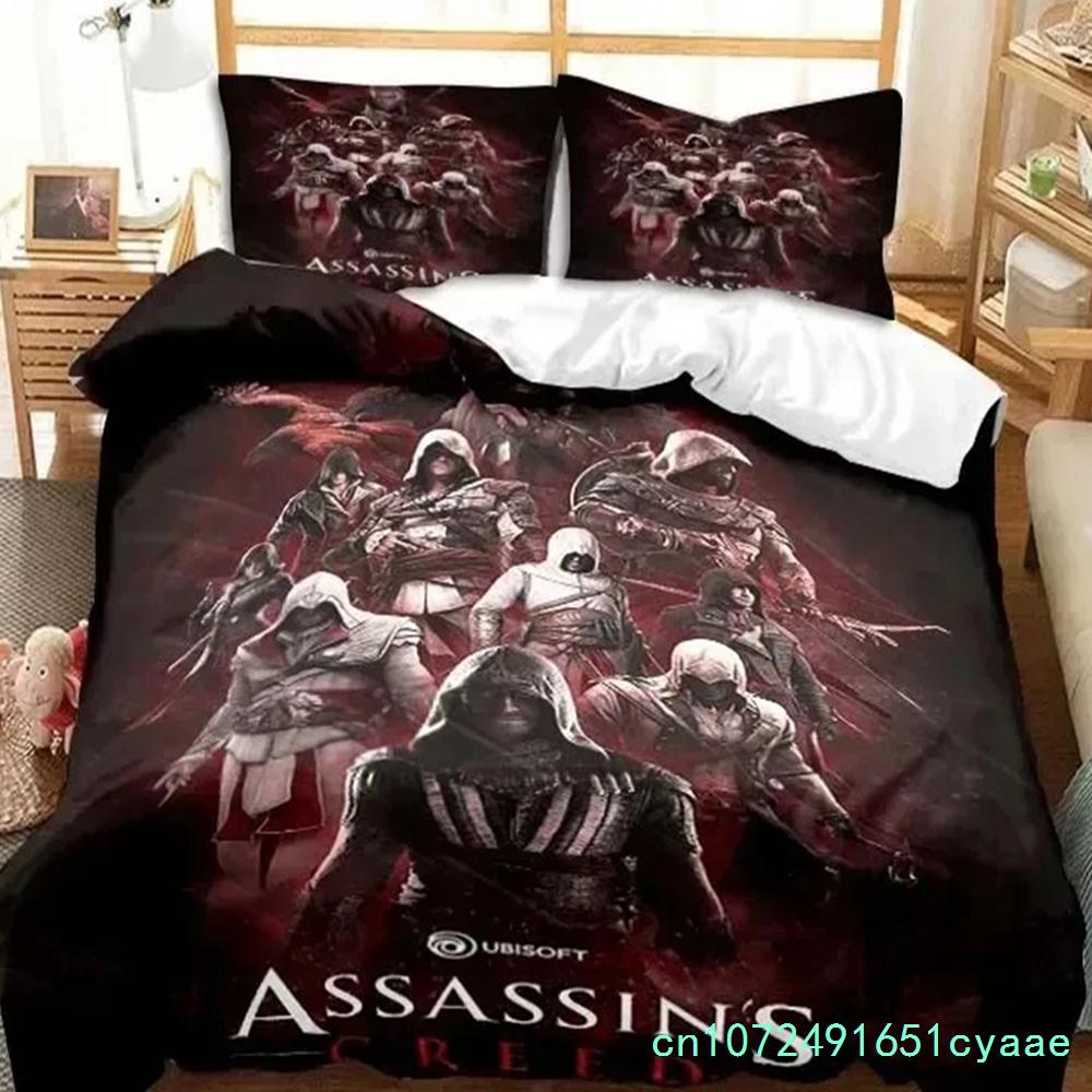 Новый Игровой Набор Постельного Белья A-Assassin S Creed Арт Комплект Пододеяльника для Геймера Взрослых Мальчиков Спальня Односпальный Двуспальный King Size Одеяло Подарок Мальчикам