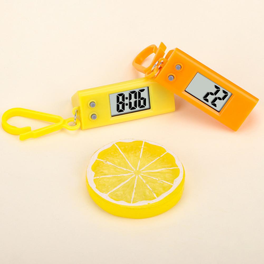 Student Electronic Clock Silent LCD Digital Display Triangle Desktop Clock Keychain for Exam Table Time Display Hanging Keychain