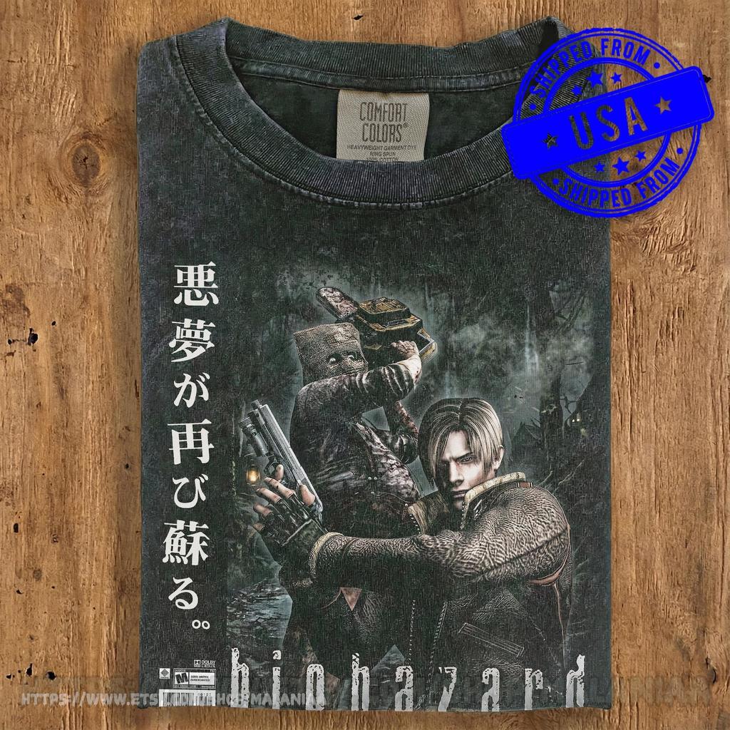 Resident Evil Shirt, Vintage Leon S Kennedy Tee, Biohazard Chainsaw Man Tshirt, Comfort Colors Graphic Tee, Retro Gaming Shirt RE22