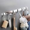 304 Stainless Steel Hook Hole Free Wall Mounted Kitchen Multifunctional Hanging Rack Hotel Clothes Hook Storage Rack