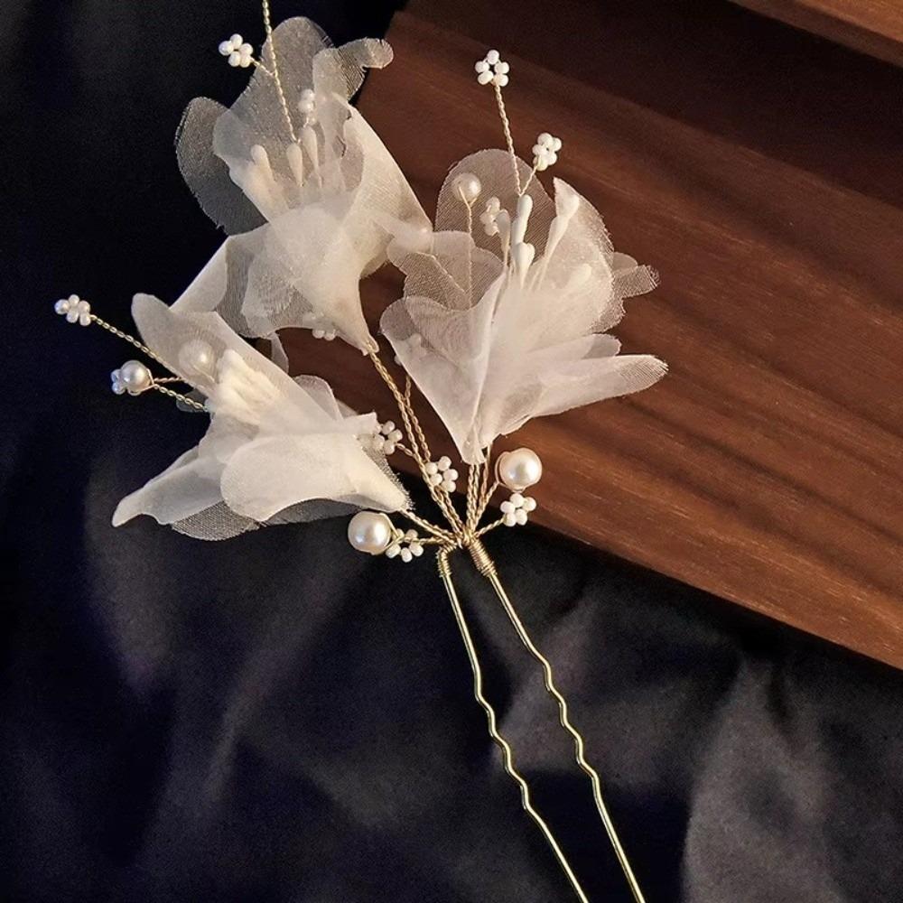 Shape Hair Clips Wedding Hair Clips Pearl Decorated Bridal Headdress Wedding Ceremony