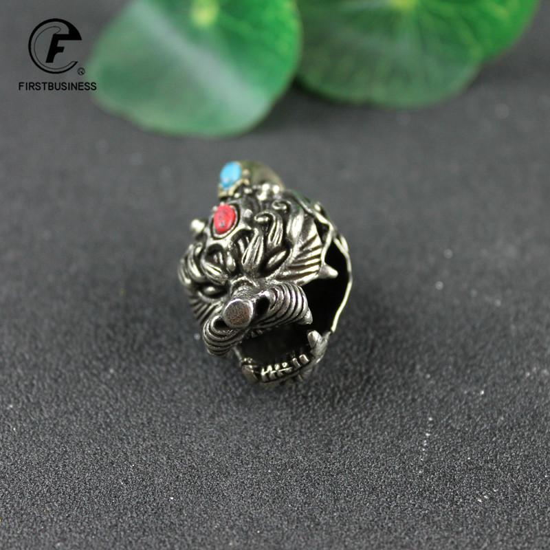 Copper Brave Troops Head Bell Small Ornaments Desk Feng Shui Decorations Retro Brass Keychain Pendants Home Decor Living Room