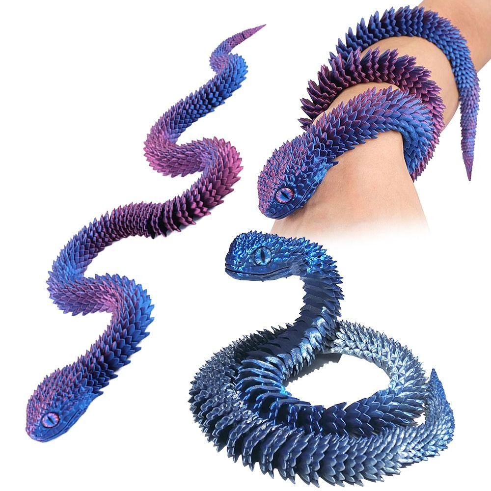 Градиент 3D Печатная шарнирная змея Кристалл Змея Игрушки Фиджет Дети Мальчики Девочки Взрослые