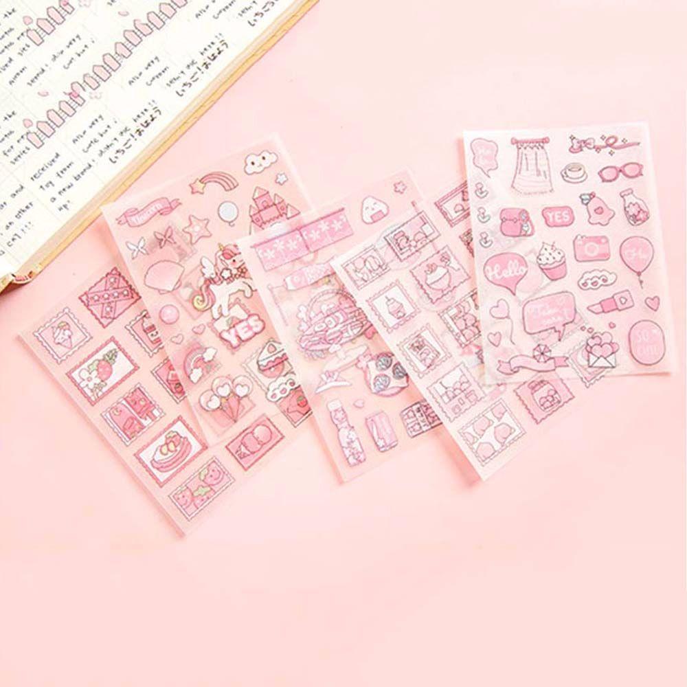 Heart Decoration Sticker Pink Flash Point Sticker Decorative Sticker Diary Stickers Anime Stickers