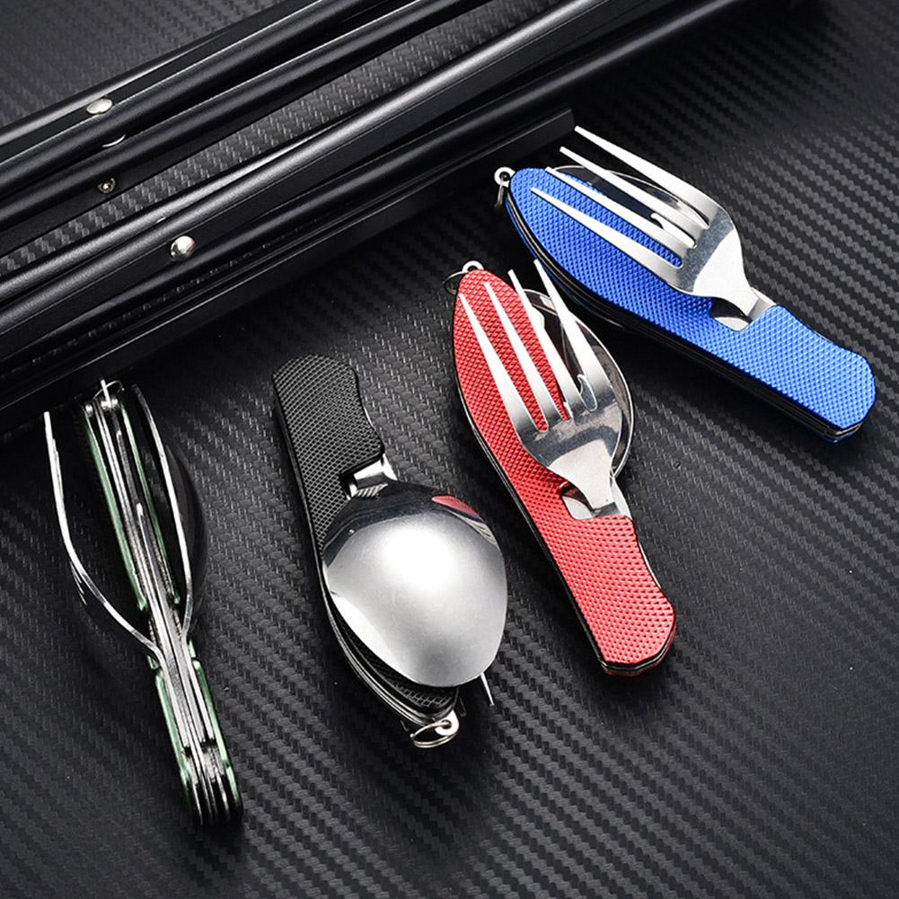 Складной набор походных принадлежностей - многофункциональный нож, походная вилка для активного отдыха, Spo H3L0