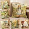 Art Sarah Kay S-Swing Girl-MT Pillow Case Printed Brushed Fleece Pillow Baby Skin-Touch Eco-Friendly Dye-Sublimat