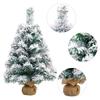 24 Inches Mini Christmas Trees Artificial Flocking Snow Tabletop Christmas Tree Ornaments for