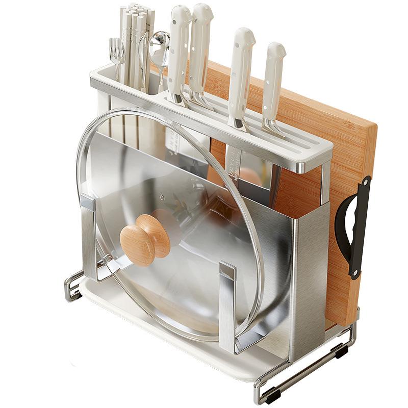 Многофункциональная подставка для хранения кухонных ножей и разделочных досок из нержавеющей стали