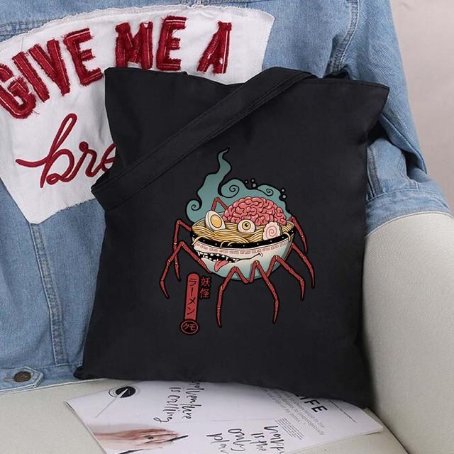 Женские складные сумки, сумки на плечо, повседневные сумки для покупок, сумки для девочек, экологически чистая холщовая сумка с забавным узором, большая сумка