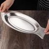 Oval Steamed Fish Plate Fish-Shaped Tray Plates Creative Barbecue Plate
