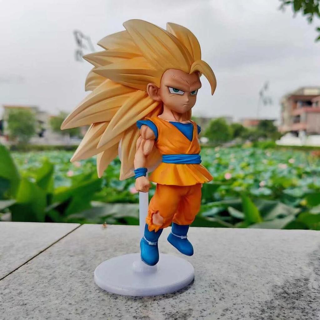 В наличии Аниме Фигурка Dragon Ball Z Супер Сайян Супер Три Гоку Фигурки Действия Кукла Модель для Рабочего Стола Игрушки Украшение Подарок