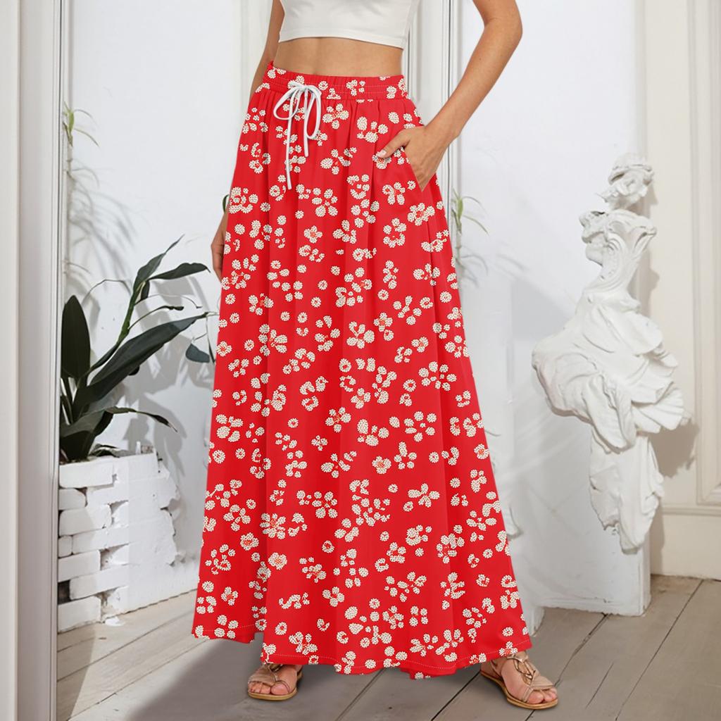 Женские струящиеся расклешенные юбки-макси с оборками и эластичным поясом, элегантные многослойные длинные юбки в стиле бохо