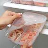 4 Grids Food Preparation Storage Box Compartment Freezer Organizers Sub-Packed Meat Onion Ginger Vegetable Preservation Boxs