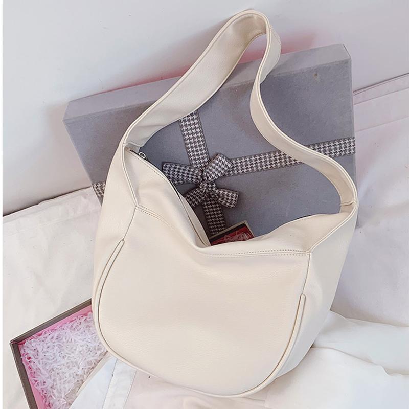 Yogodlns Винтажная сумка через плечо с клецками для женщин, сумка через плечо из искусственной кожи, простая однотонная сумка, большая вместительная сумка-хобо