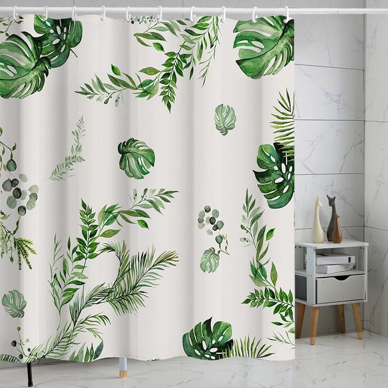 Flower Leaf Bathroom Thickened Waterproof And MildewProof Shower Curtain Design