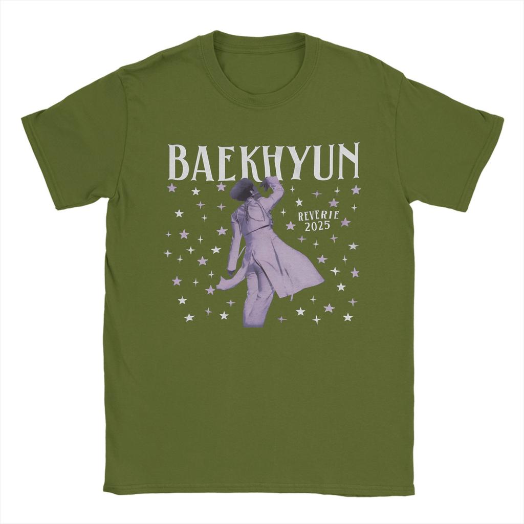 Baekhyun Reverie Tour 2025 Baekhyun T Shirts Unisex Cotton Fun TShirt Crew Neck Tee Shirt Short Sleeve Clothes Adult