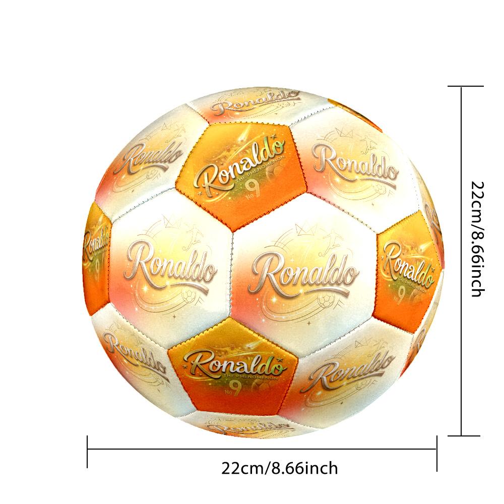 Ronaldo's Legendary Journey Size 5 Soccer Ball Machine-Stitched Indoor/Outdoor Training and Matches Perfect Commemorative Gift for Soccer Lovers