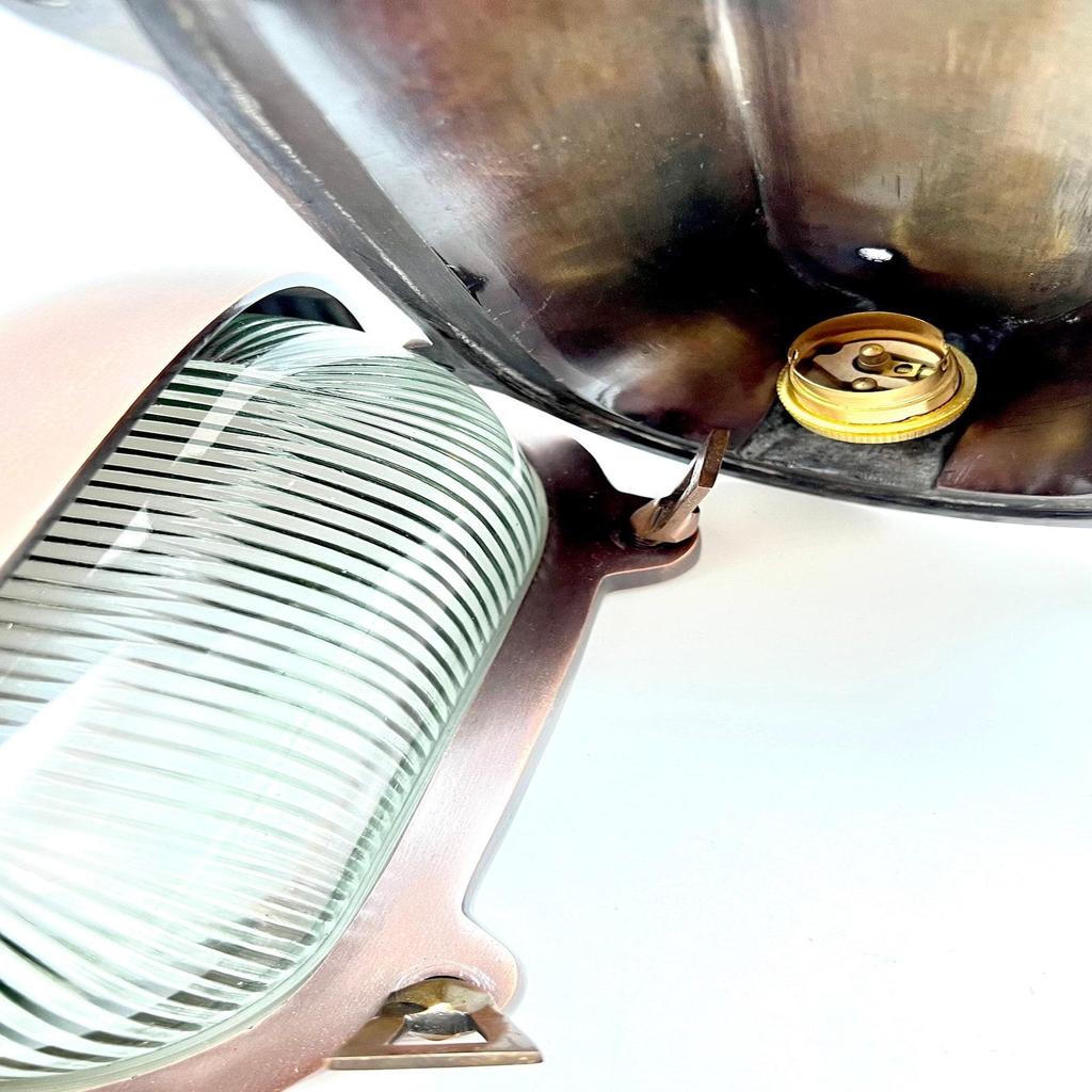 Промышленный настенный светильник на перегородке, потолочный светильник в стиле ретро, старый морской античный цвет, алюминиевый овальный настенный светильник