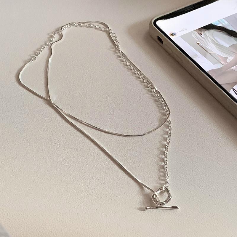 2023 Новое корейское двухслойное ожерелье на ключицу: Нишевая, легкая роскошь, простая, универсальная, модная одежда для женщин высокого класса