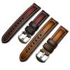 Genuine Leather Watch Band Strap 18mm 20mm 22mm Brown Black Red Blue Vintage Handmade Watchband