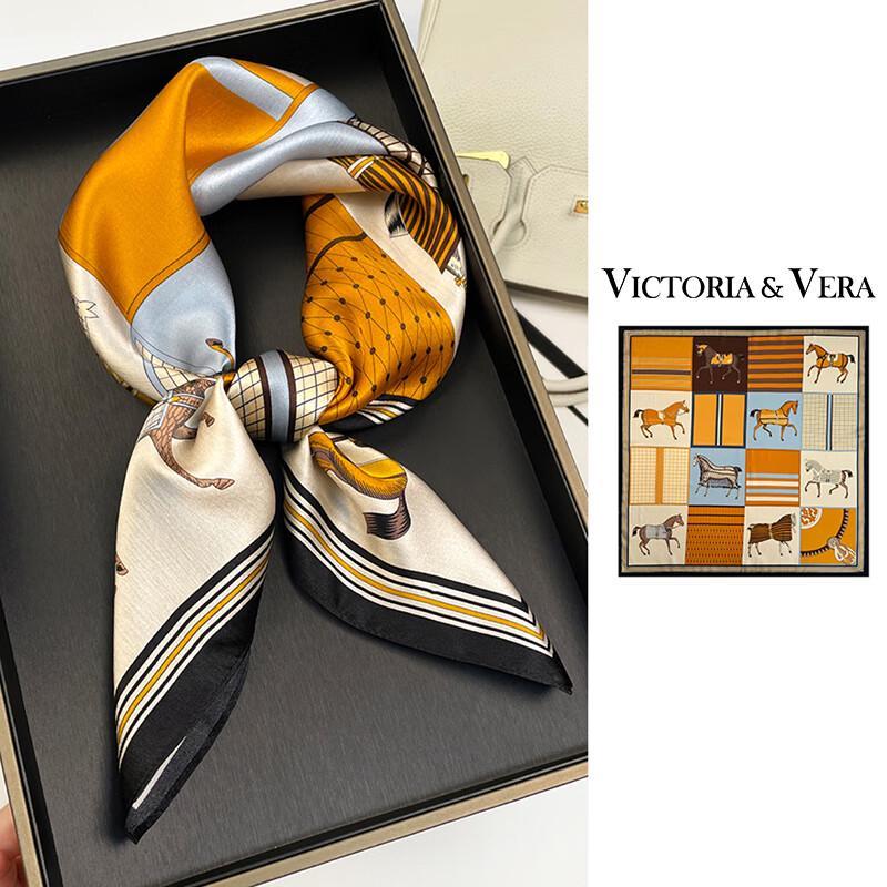 VICTORIA&VERA Retro Mulberry Silk Printed Scarf