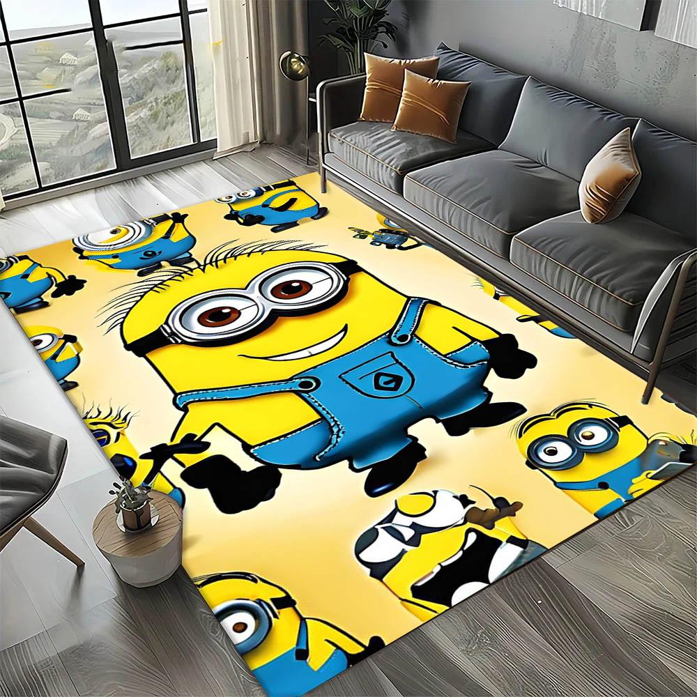 3D Kawaii Cartoon M-Minions-s Cute Carpet Rug Art for Room Decor Sofa Christmas Halloween Gifts Fans Area Rug Non-slip Floor Mat