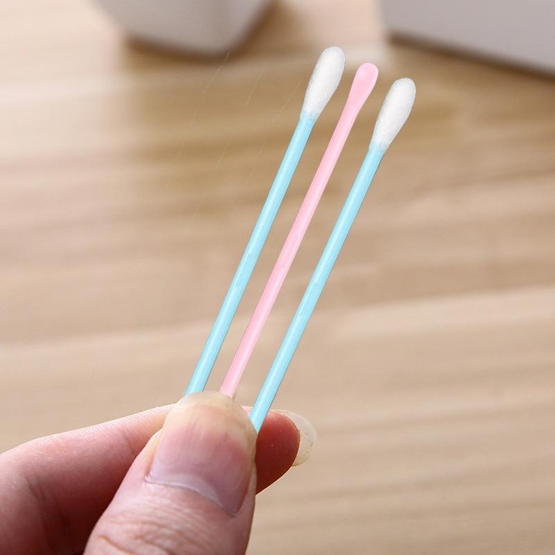 Одноразовые цветные ватные палочки с двойным наконечником, ушная палочка для удаления ушной серы, ватные палочки для удаления косметики в домашних условиях