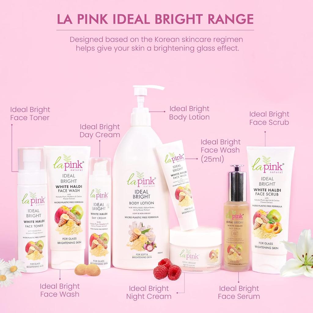 Скраб для лица La Pink Ideal Bright с белым халди и сливой какаду | Мягкое отшелушивание, осветление и восстановление | Все типы кожи | 100 г