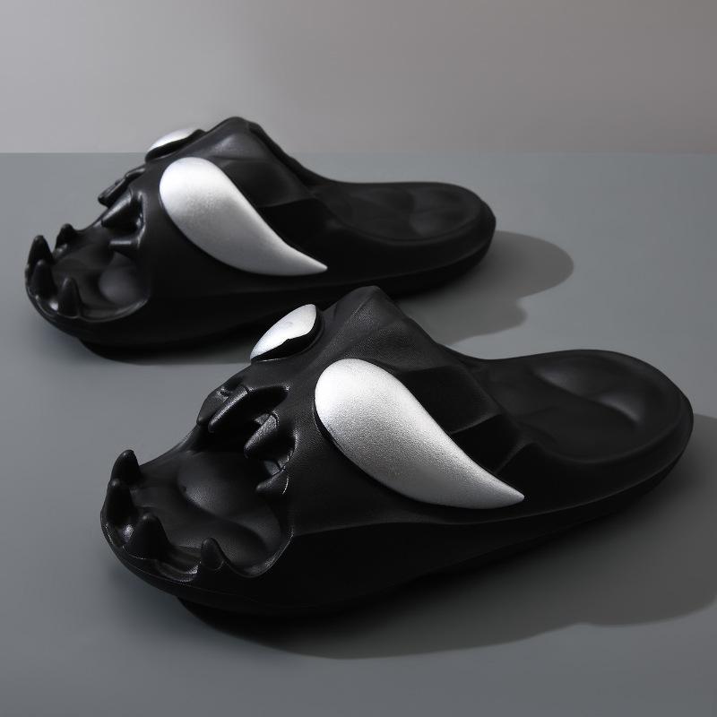 Мужские шлепанцы с черепом 2024, нескользящие сандалии из ЭВА с толстой подошвой, дышащие, мягкие, удобные для лета, сланцы для улицы на Хэллоуин (Возраст 12+)