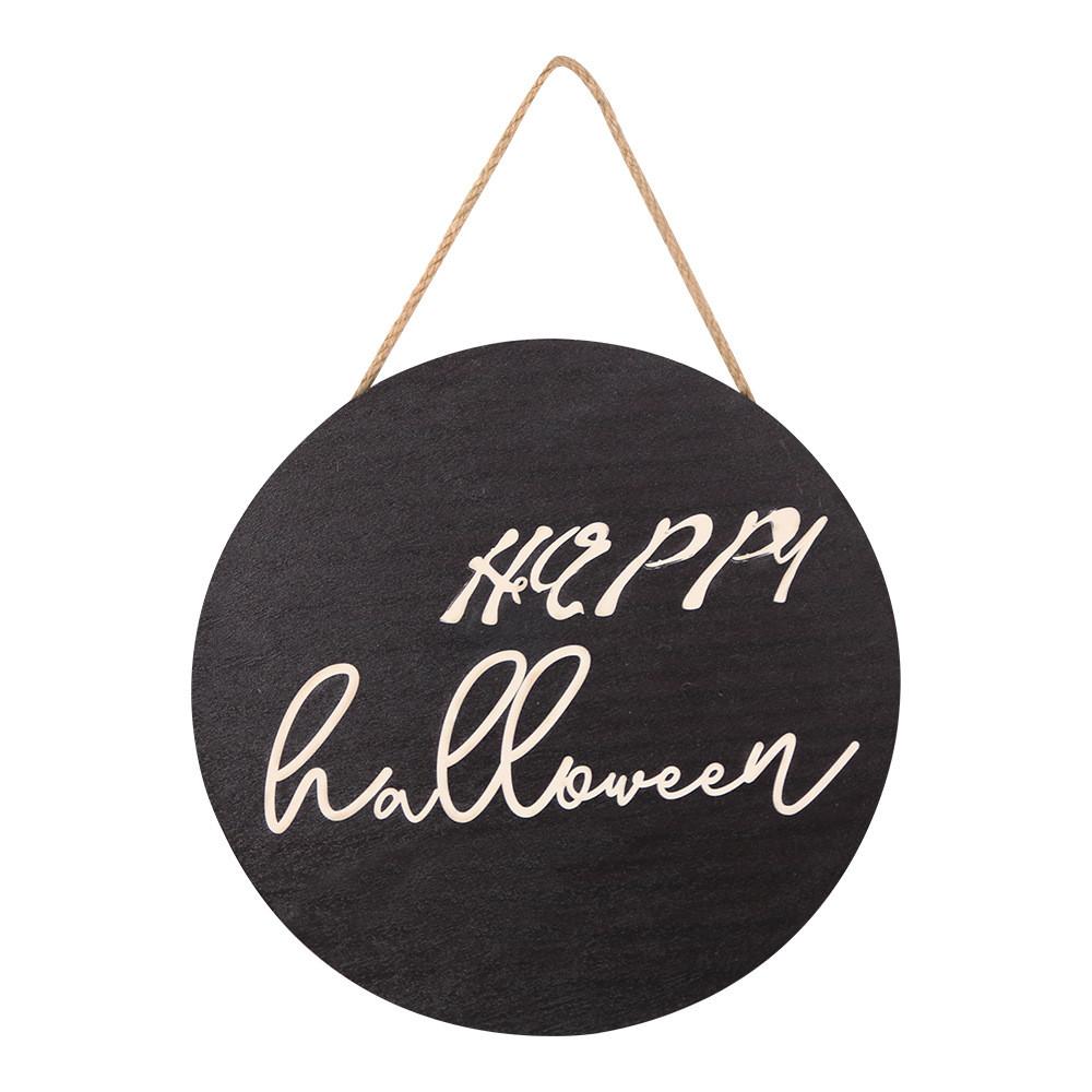 Charming Halloween Ghost Decoration Hanging Bat Wooden Sign For Party Decor