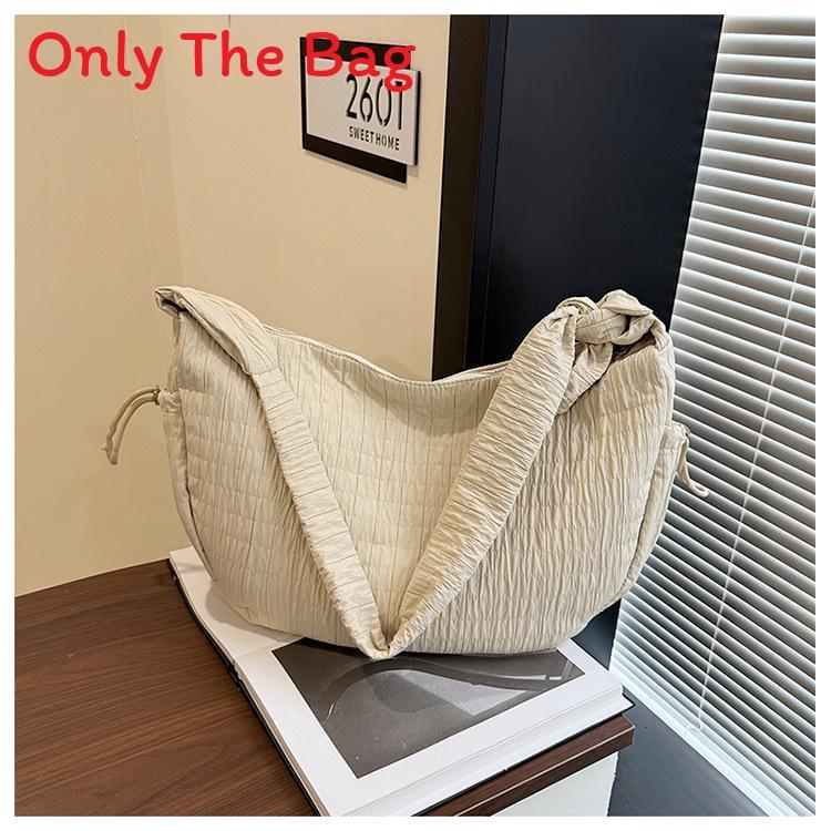 Lightweight Crossbody Bag For Women With Wrinkled Fabric And Multiple Pockets For Outings