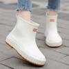 Woman Rain Shoes Waterproof Rubber Boots Ladies Casual Non-slip Flats Rain Boot Female Insulated Garden Galoshes 2024