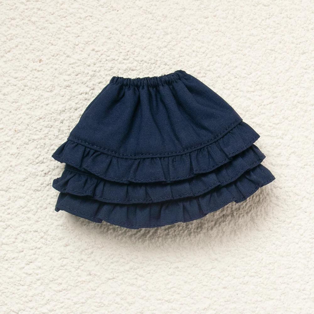 Одежда для Blythe Клетчатая плиссированная юбка Топ без бретелек Тюлевое платье Комплект юбка с оборками для кукол Licca Azones Ob22 Ker YMY аксессуары