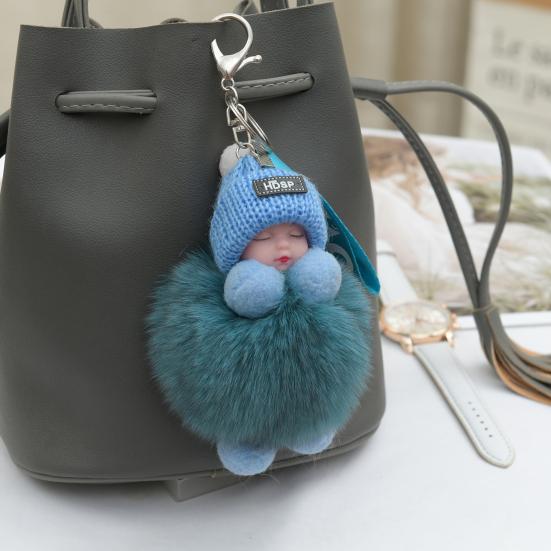 Lady Lovely Girl Bag Pendant Plush Doll Car Key Chain Pendant Mini Sleeping Toy Doll