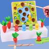 Childrens Wooden Magnetic Fishing Toys Baby Spell Plug Early Education Puzzle Catching Bugs Catching Bugs Pulling Carrots Parent-child Interaction