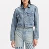 Levis Удобная Универсальная Джинсовая Куртка с Длинным Рукавом Женская верхняя одежда Синяя A9139-0000