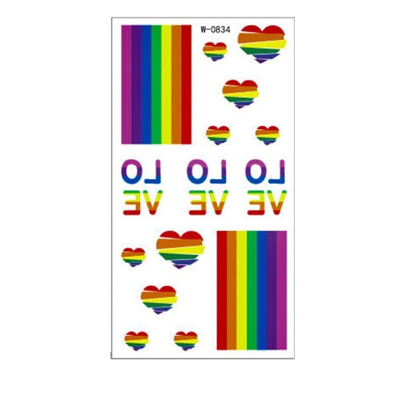 Мультяшная тату-наклейка водостойкая радужная цветная личность милая тату-наклейка детская временная татуировка