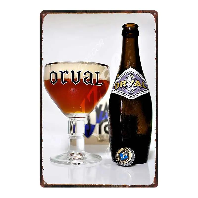 Belgian Beer Orval  Metal Tin Signs Retro Shabby Chi Plates For Wall Bar Home Pub Art Kitchen Coffee  Decor 30X20CM DU-8523B