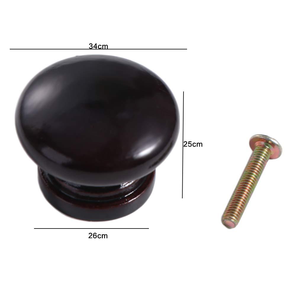 Easy-Grip Design Walnut Wood Cabinet Knobs Rust-Resistant Drawer Pulls Handles for Kitchen