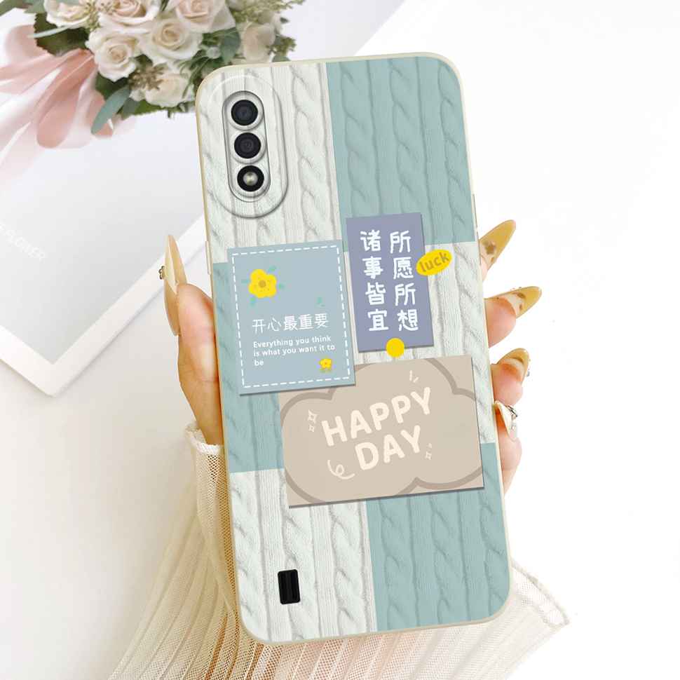 For Samsung Galaxy A01 CAse Cute Rabbit Cat Pattern Cover For Samsung A 01 A01 SM-A015F Silicone Soft Casing Shells 5.7"