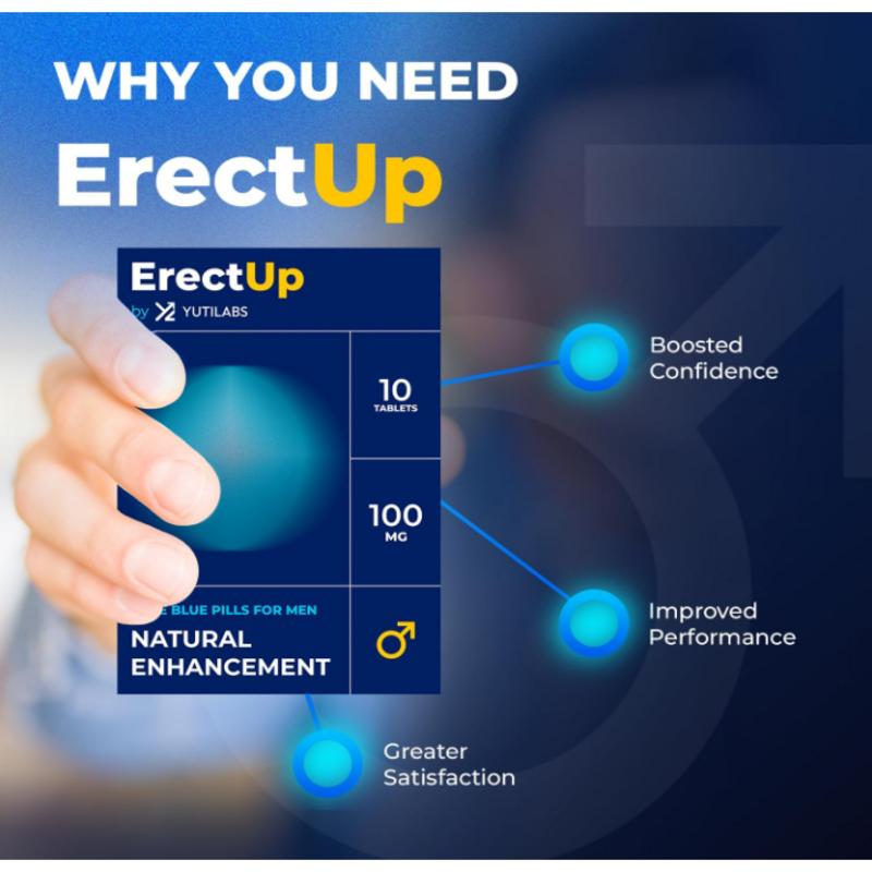PSEnterprises<UK> Таблетки Erect-UP Blue для мужчин Улучшенная производительность Долгосрочный быстрый эффект 10 таблеток по 100 мг добавка для жизненной силы
