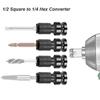1 шт. Набор торцевых головок с шестигранной трещоткой для ударного гайковерта 1/2 дюйма квадратный на 1/4 дюйма переходник-втулка