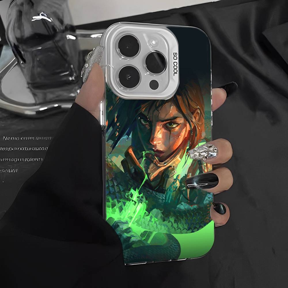 Мультяшные чехлы для телефона Valorant для iPhone 17 16 15 14 13 12 11 Plus Pro Max Pro Цветной матовый чехол