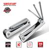WISEUP Allen Keys Folding Hexagon Key Set CR-V Folding Screwdriver Flat Torx Keys Hand Tools Portable Star Key Wrench Set