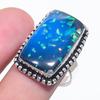Синий Триплет Опал Драгоценный камень 925 Стерлинговое Серебро Ювелирное Кольцо Размер 10