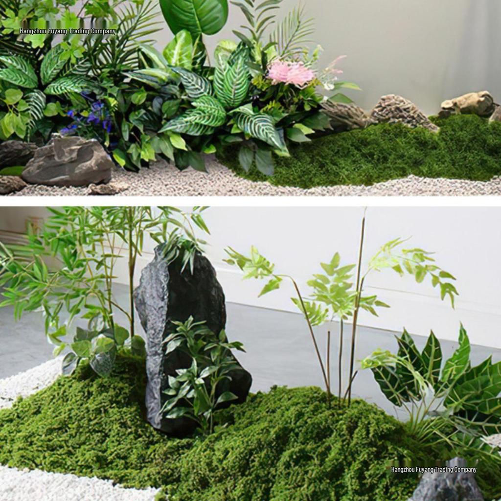 Artificial Moss Turf and Rockery Stones for Horticulture, Landscaping, and Bonsai Decor